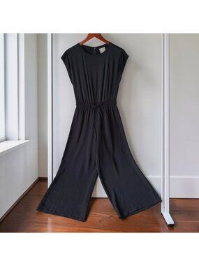 Dolan Left Coast Collection Black Wide Leg Jumpsuit XS Cupro Anthropologie